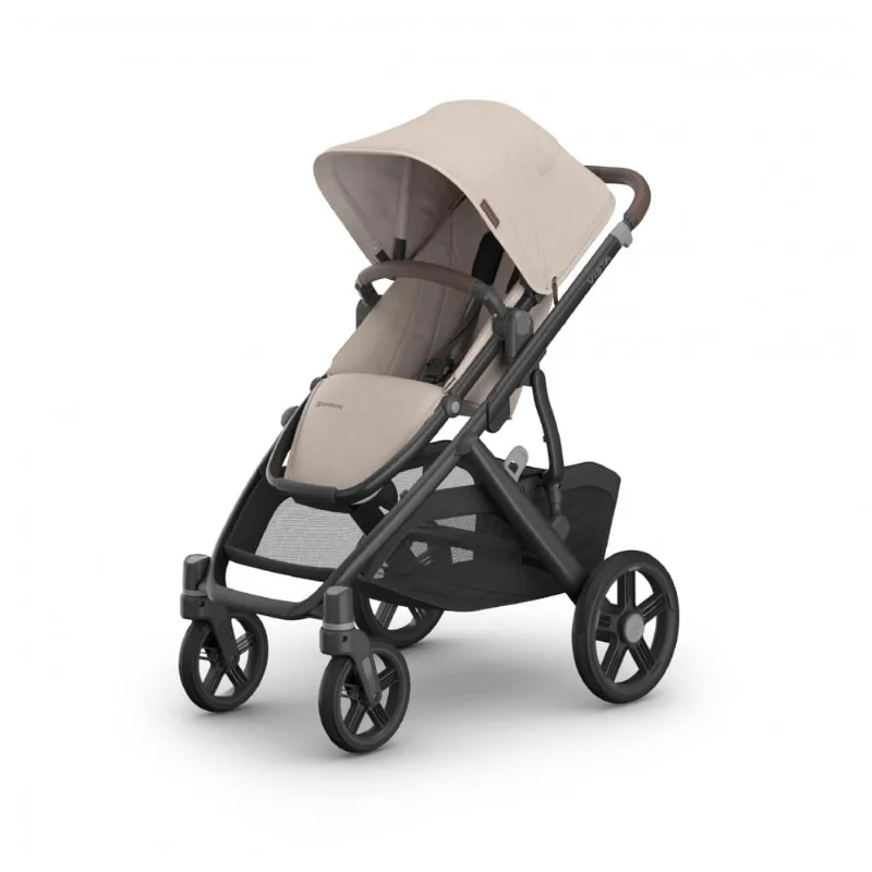 Carrinho de Bebê UPPAbaby Vista V3 Bege Conversível Simples para Duplo com Suspensão