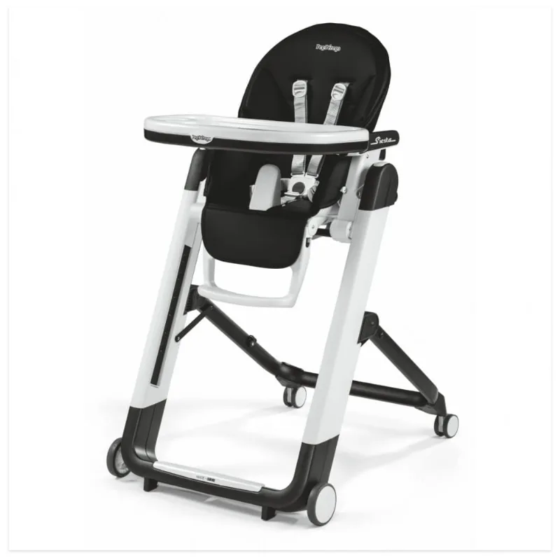 Cadeirinha de Alimentação Peg Perego Siesta Preta Multifuncional com Reclinação 5 Posições