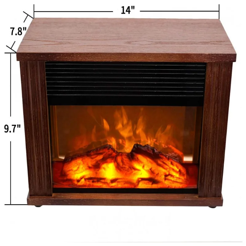 Mini Lareira Eletrica 36cm Com Chamas 3d Ajustaveis, 1500w, 110v, Donyer Power, Preta