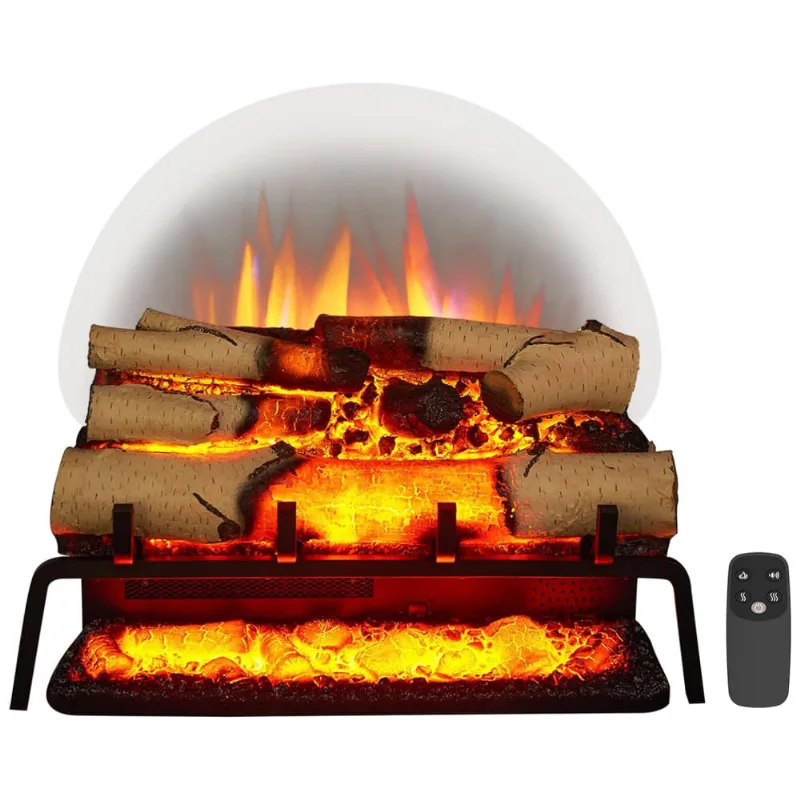 Lareira Elétrica Ecológica 23" 58 Cm Com Controle Remoto, Toras De Bétula E Som Crepitante, 110v 1500w, Legend Flame Ef484, Preta