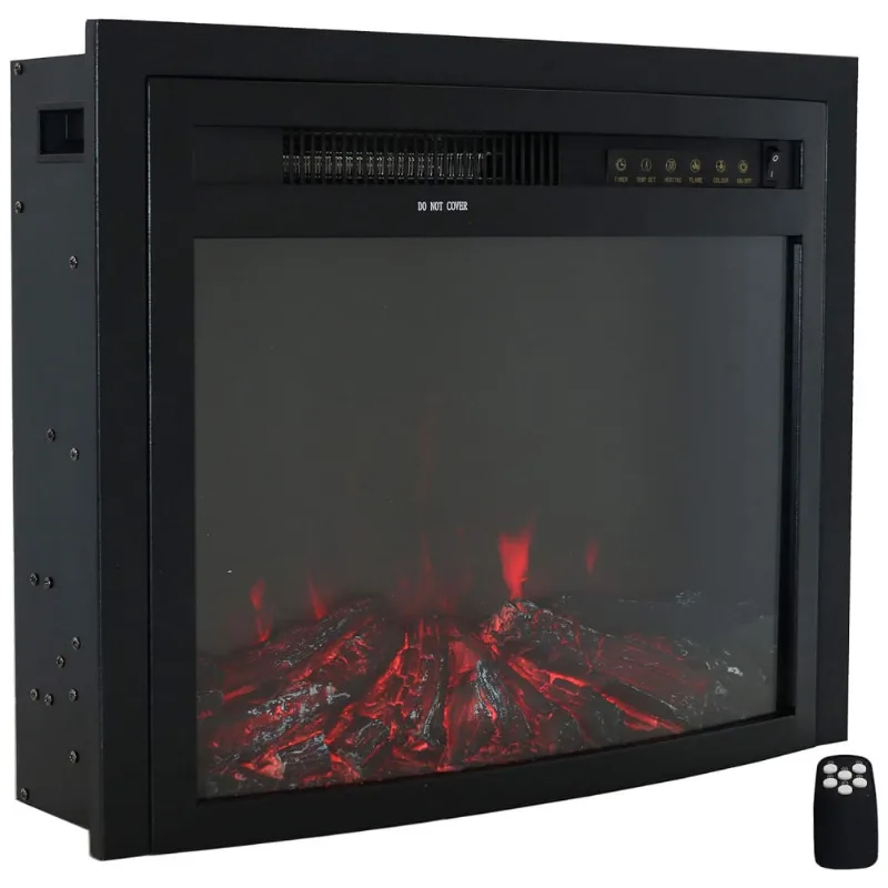 Lareira Elétrica De Embutir A48x59l, Com Controle Remoto, 1500w, 110v, Sunnydaze Loe 364, Preto