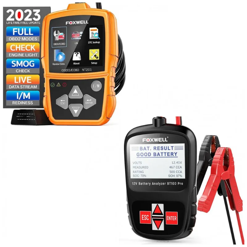 Scanner Automotivo Bt100 Pro Para Bateria 100 1100cca, 12v, Foxwell, Preto