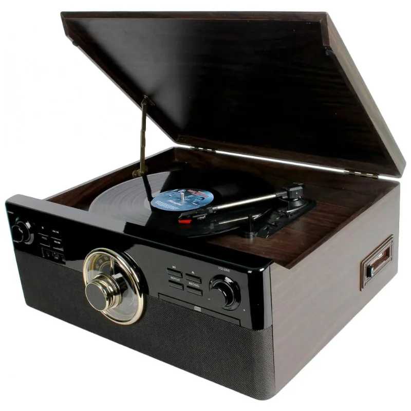 Dl Vitrola, Toca Discos Vinil 3 Velocidades C, Bluetooth Alto Falantes Usb Radio Fm
