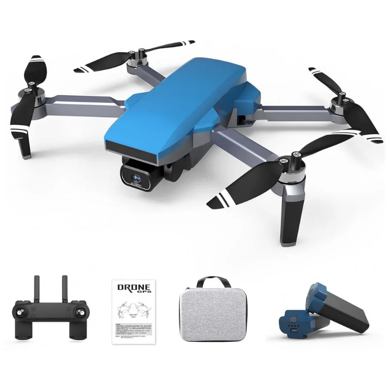Drone Tizzytoy Dobravel Com Camera 4k, Controle Por Gestos E Gps, Azul