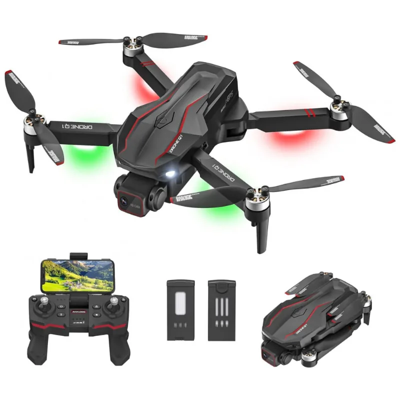 Drone Com Camera 4k Para Adultos, Retorno Automatico, 2 Baterias 56 Min De Voo, Hasakee, Preto