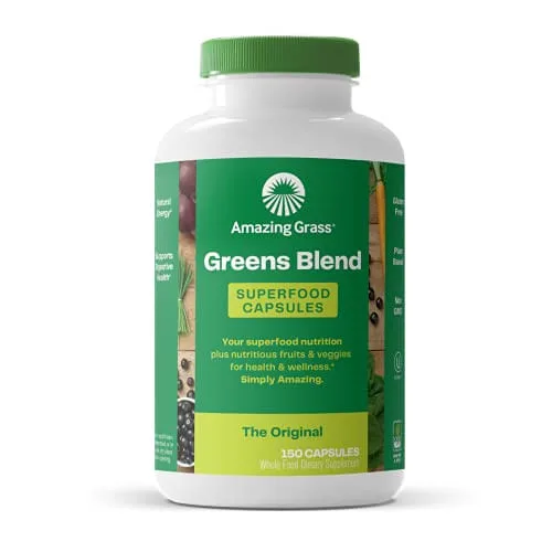 Amazing Grass Greens Blend Superfood: Super Greens Em Pó Com Spirulina, Alfafa, Pó Raiz De Beterraba, Enzimas Digestivas, Prebióticos &amp; P - Não Informado