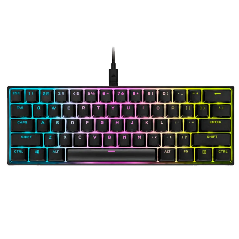 Teclado Gamer Corsair K65 Mini RGB Mecânico 60 Switch Cherry MX Silent Red Preto US - CH-9194013-NA 3949
