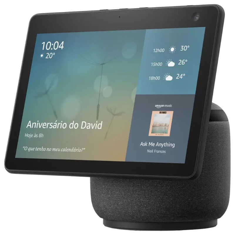 Smart Speaker Amazon Com Alexa Echo Show 10 Com Tela 10,1 3º Geração - Preto