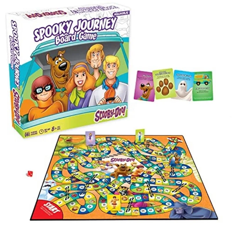 Jogo de tabuleiro aquarius Scooby-Doo Journey - Diversão para crianças e adultos - Mercadoria e colecionáveis Scooby-Doo oficialmente licenciados (97018), azul, branco, laranja