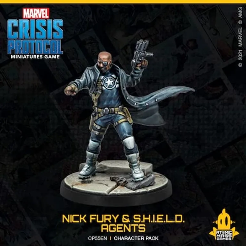 Marvel Crisis Protocol Nick Fury & s. H. I. E. L. D. Agents Character Pack Miniaturas Jogo de Batalha Jogo de Estratégia para Adultos com Idade 14 + 2 Jogadores Média Playtime 90 Minutos por Atomic Ma