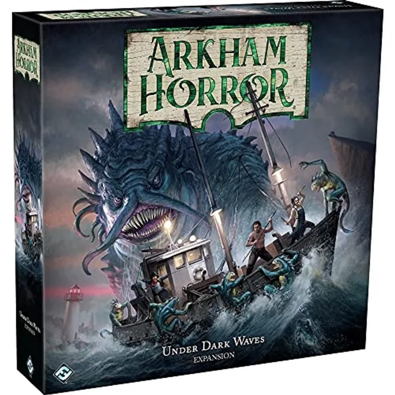 Arkham Horror 3ª Edição Sob Dark Waves Board Game Expansion de jogos de mistério Jogo de tabuleiro cooperativo para adultos Idade 14 + 1-6 de Jogadores Tempo médio de reprodução 2-3 horas Feito por Fa
