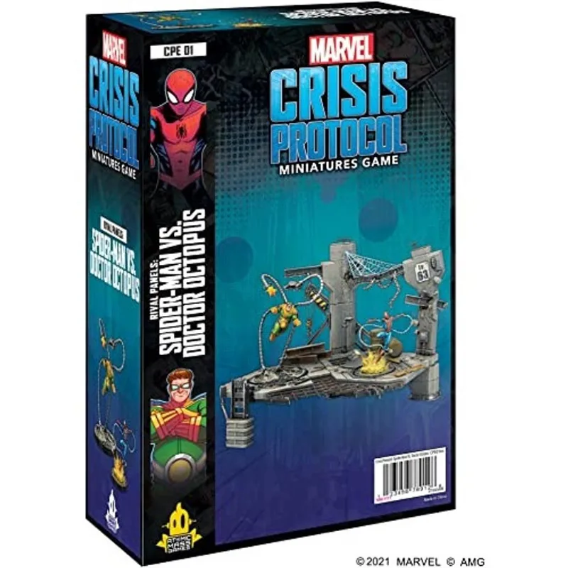 Marvel Crisis Protocol Homem-Aranha vs Doutor Octopus Painéis Rivais Jogo de batalha de miniaturas para adultos e adolescentes Idade 14 + 2 de jogadores Tempo médio de reprodução de 90 minutos Feito p