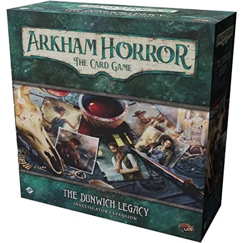 Arkham Horror O Jogo de Cartas A Expansão Dunwich Legacy Investigator do jogo de terror Jogo de Mistério Cooperativo Idade 14 + 1-2 Jogadores Tempo médio de jogo 1-2 horas Feito por Fantasy Flight Gam