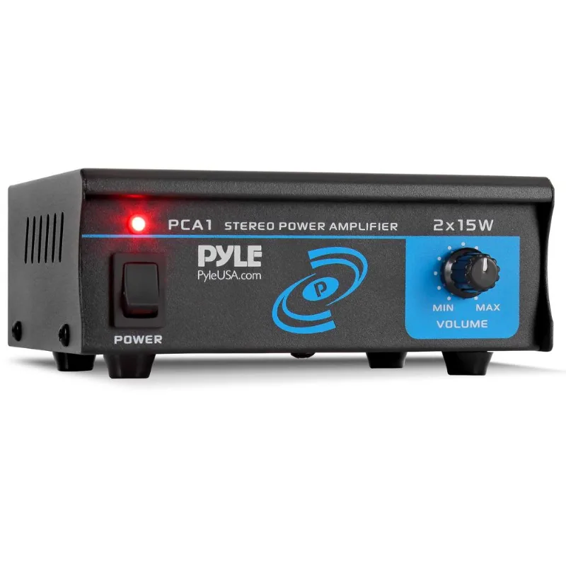 Pyle Pca1.5 2x15 Watts Amplificador De Energia Estéreo - Compact Mini 2 Canais Portátil Home Audio Speaker Receiver Box Para Sistema De Som