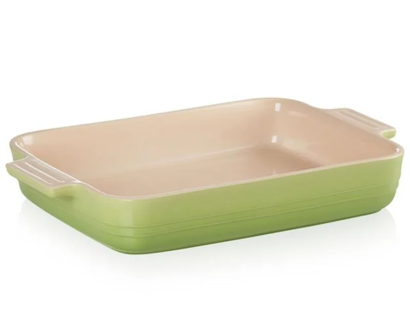 TRAVESSA RETANGULAR CLÁSSICA LE CREUSET 32CM VERDE PALM 71103324260001 - Le creuset