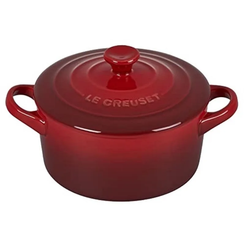 Le Creuset Grés Mini Round Cocotte, 8 oz., Cerise