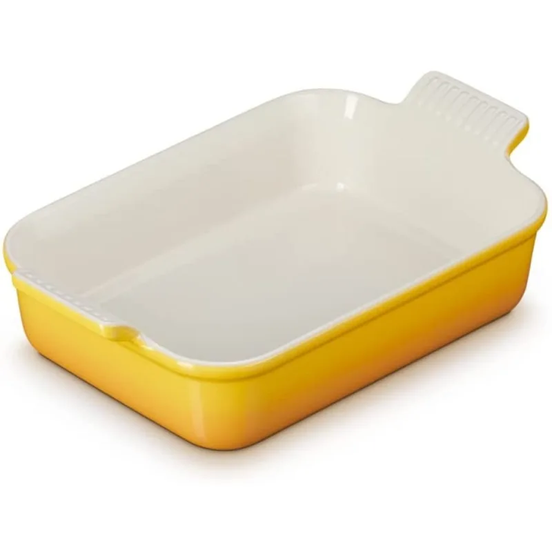 TRAVESSA RETANGULAR HERITAGE 26CM LE CREUSET AMARELO NÉCTAR