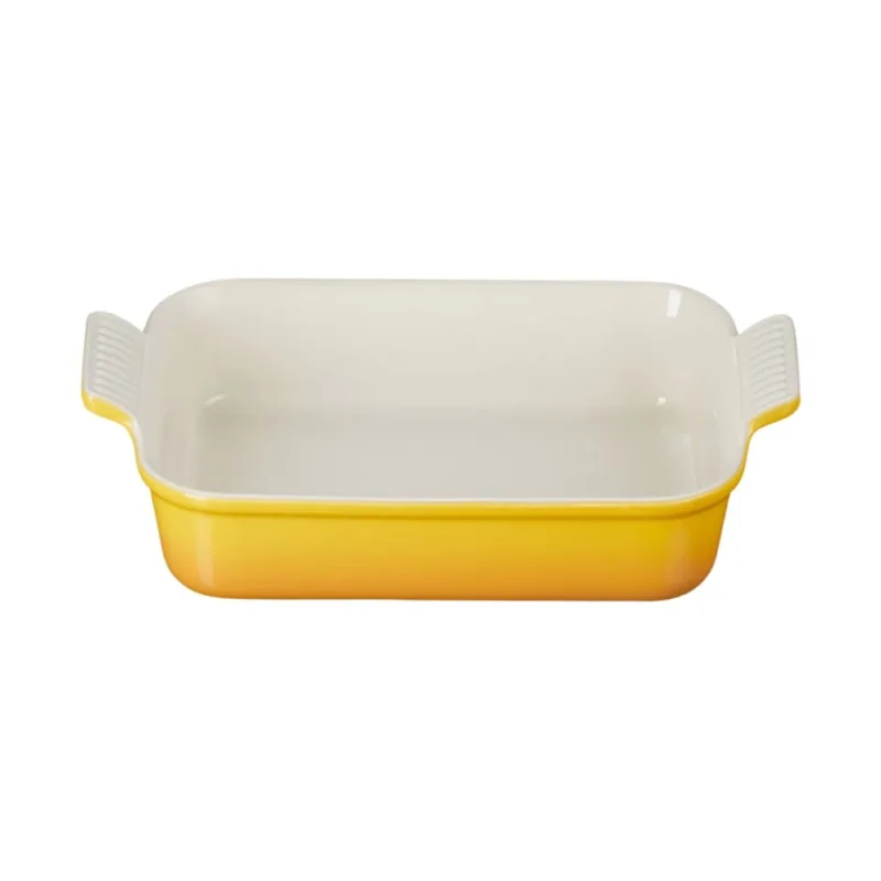 TRAVESSA RETANGULAR LE CREUSET HERITAGE 32CM - Amarelo Nectar - Le creuset