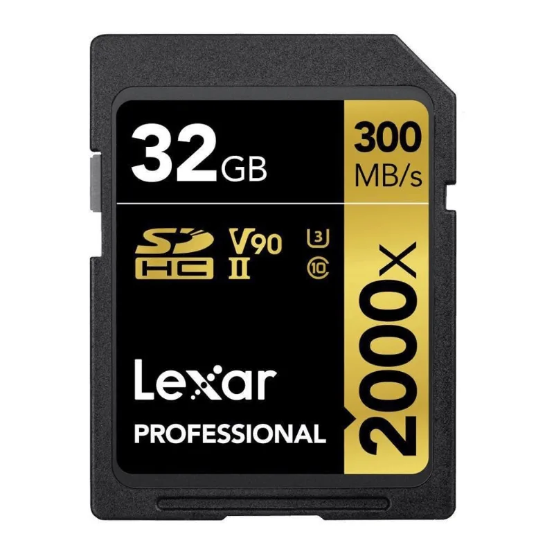 Cartão sdxc 32Gb Lexar Gold 8K 2000x 300Mb/s uhs-ii / V90 / U3 / Classe 10