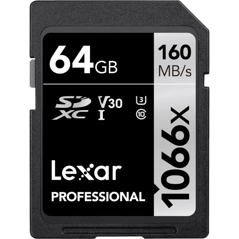 Cartão sdxc 64Gb Lexar Silver 1066x 160Mb/s uhs-i / V30 / U3 / Classe 10