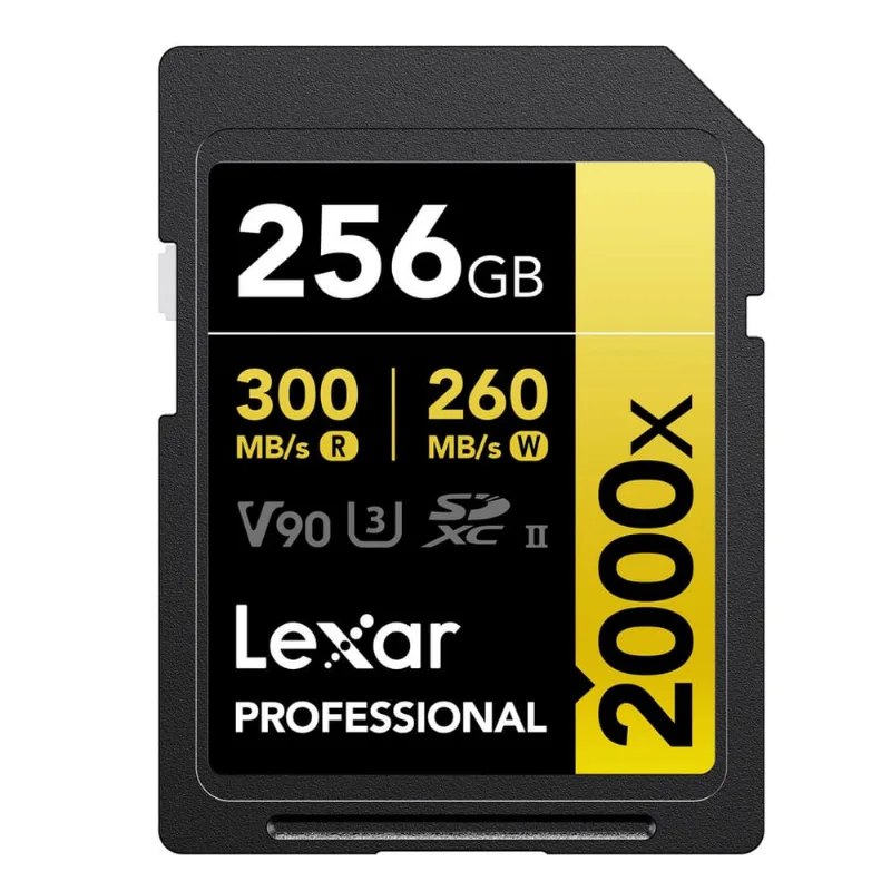 Cartão sdxc 256Gb Lexar Gold 8K 2000x 300Mb/s uhs-ii / V90 / U3 / Classe 10