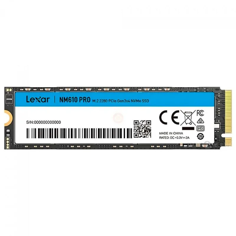 SSD Lexar NM610 Pro 500GB, M.2 2280, PCIe Gen3 x4, NVMe 1.4, Leitura Até 3300 MB/s - LNMN610P500G-RNNN