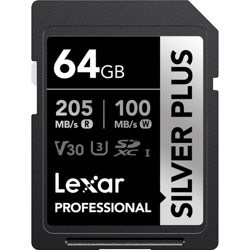 Cartão sdxc 64Gb Lexar Silver Plus 205Mb/s uhs-i / V30 / U3 / Classe 10