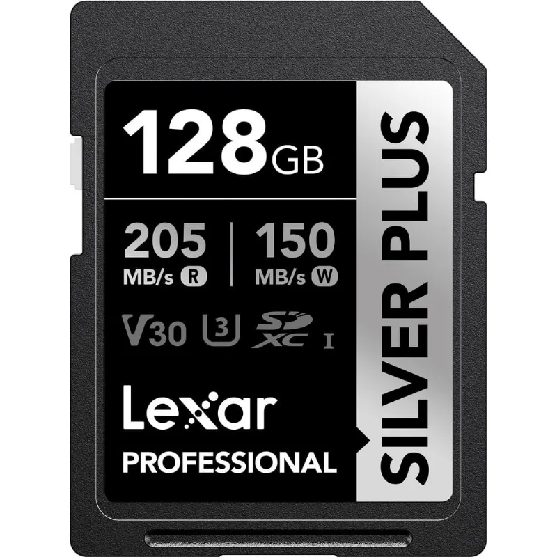 Cartão sdxc 128Gb Lexar Silver Plus 205Mb/s uhs-i / V30 / U3 / Classe 10