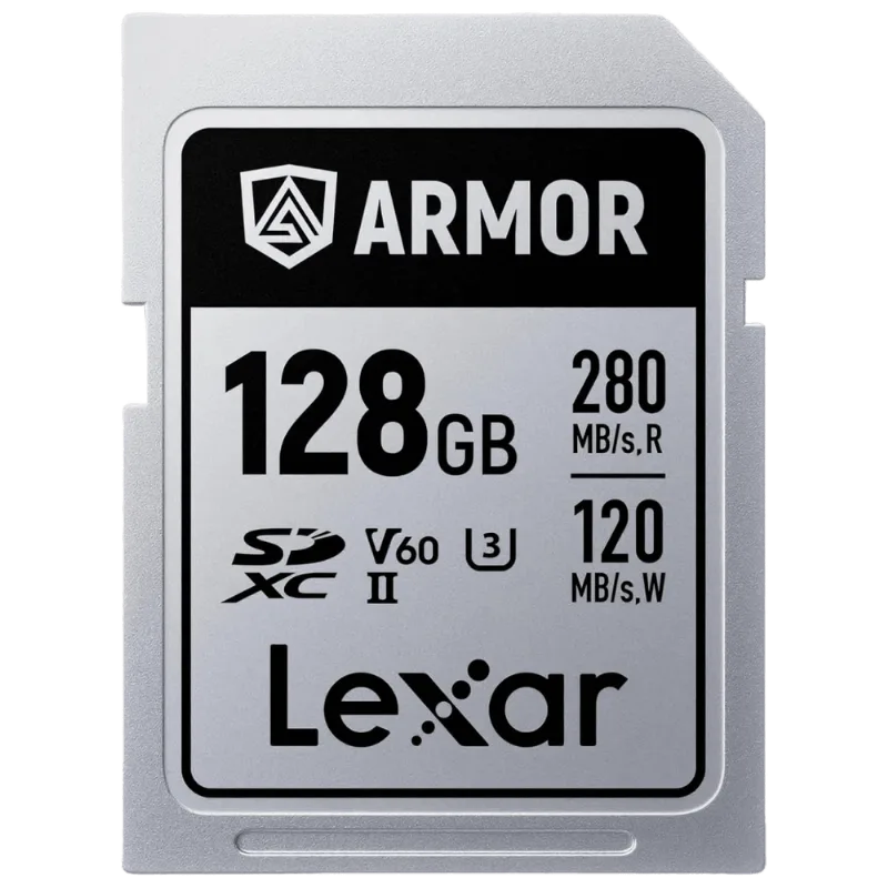 Cartão SDXC 128GB Lexar Armor Silver Pro 280MB/s UHS-II V60 U3 IP68