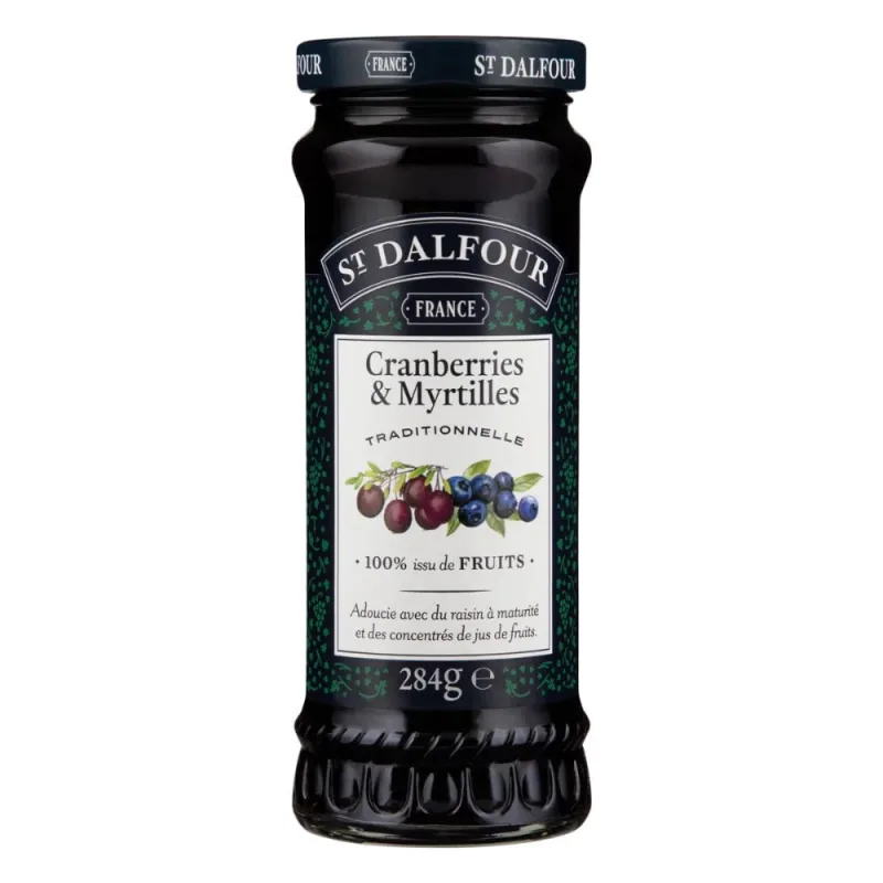 Geleia de Cranberry e Mirtilo Sem Açúcar St. Dalfour Vidro 284g - ST.DALFOUR