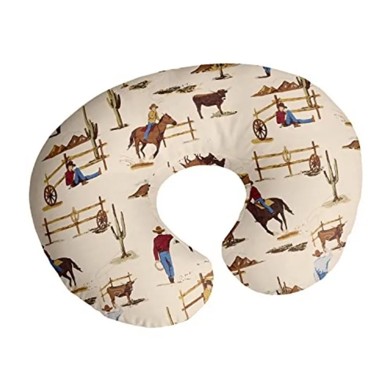 Sweet Jojo Designs Wild West Cowboy Enfermagem Travesseiro Cover Amamentação fronha para recém-nascido mamadeira ou amamentação (travesseiro não incluído) - Red Blue Tan Western Southern Country Horse