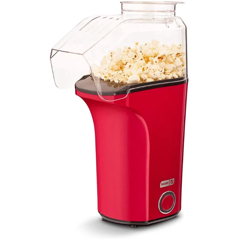 Dash DAPP150V2RD04 Hot Air Popcorn Popper Maker com copo de medição para porção popping grãos de milho + manteiga derretida, 16, vermelho