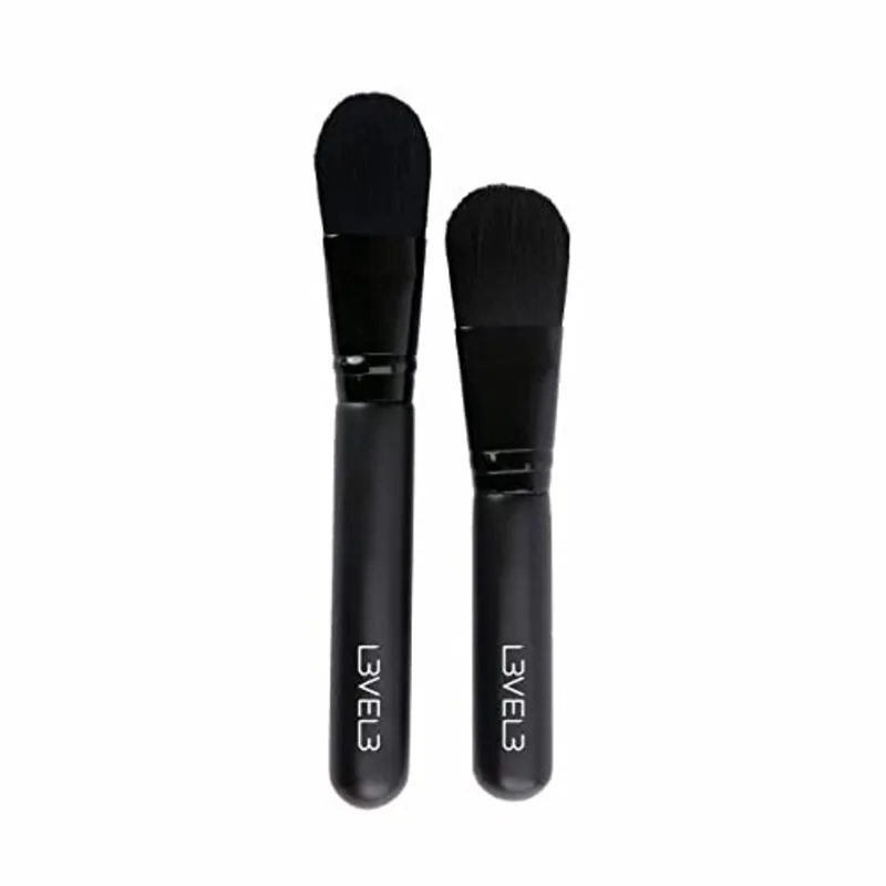 Conjunto de Pincéis de Aplicação de Máscara Facial Nível 3 - Pincel Cosmético Preto para Máscara Facial, Esfoliante e Sérum - Ferramenta Aplicadora de Beleza e Cuidados com a Pele Profissional