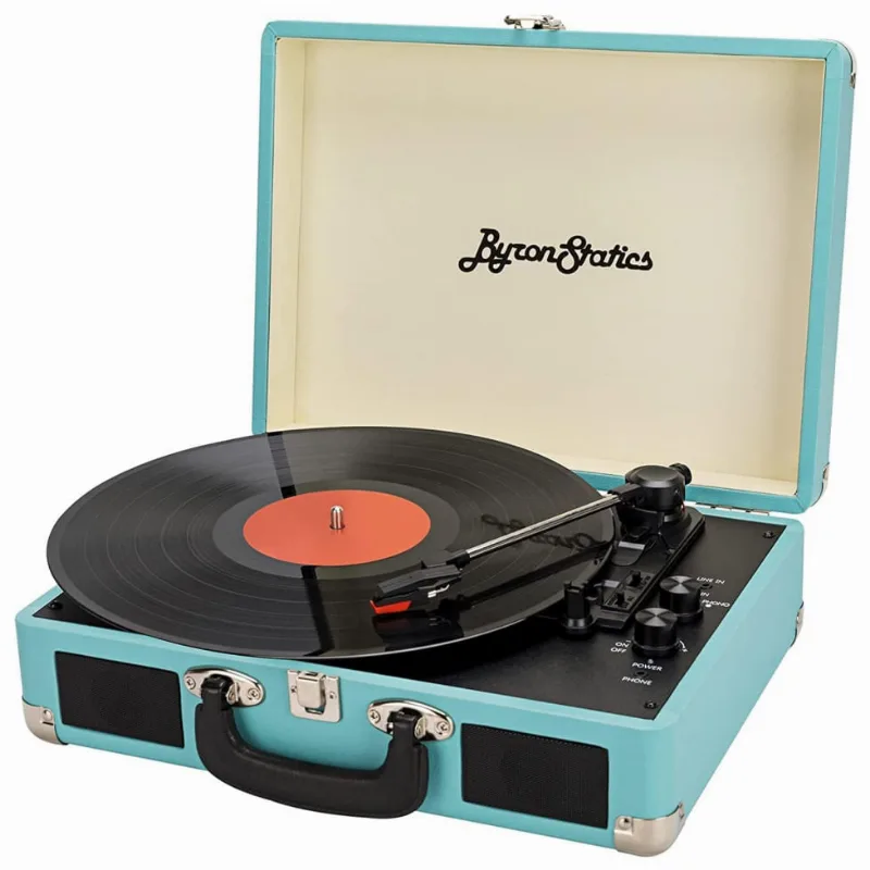 Vitrola Toca Discos 3 Velocidades, Com Usb E Entrada Aux, 45 Rpm, 110v, Byronstatics Kts 601bt, Azul