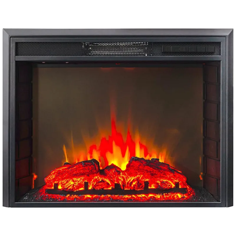 Lareira Elétrica De Embutir A53x69l Digital, Luz Led, Chama Ajustável E Temporizador, 110v, Fireblaze Where Warmth Begins Fb Spa26, Preto
