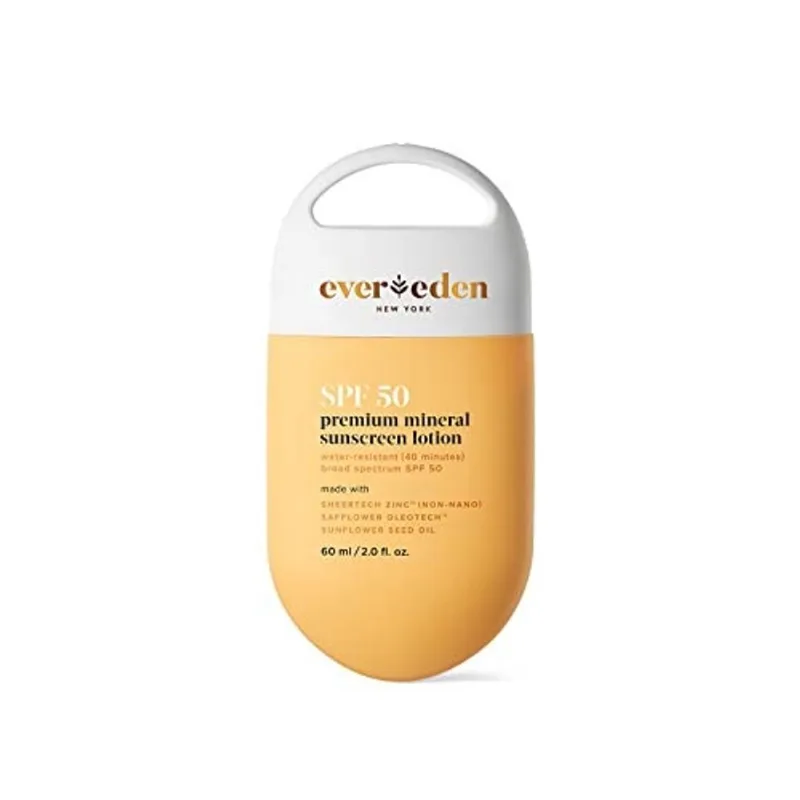 Evereden Premium Mineral Protetor Solar spf 50, 2 fl oz. Protetor solar 100% não nano com óxido de zinco à prova d'água e à prova de suor Protetor solar natural para bebês, crianças e adultos com pele