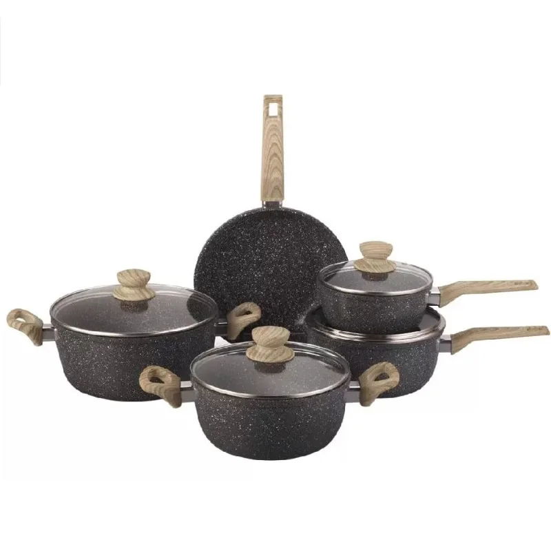 JOGO DE PANELAS 5PCS MARBLE EDITION - CADENCE PRETO