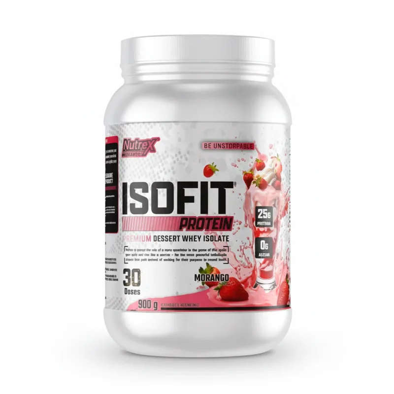 Whey Protein Isolada 900g Isofit Morango Nutrex - Nutrex