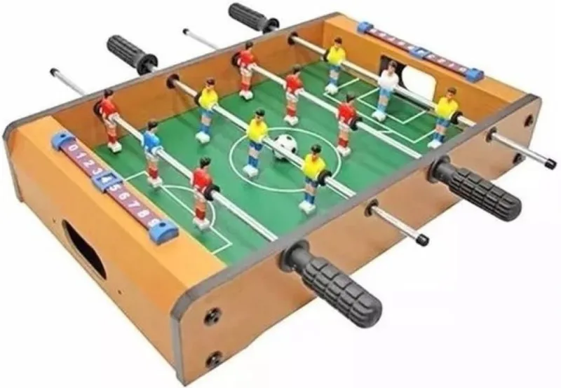 Mini Mesa Pebolim MDF De Bancada 12 Jogadores 10x31x50 - Genérico