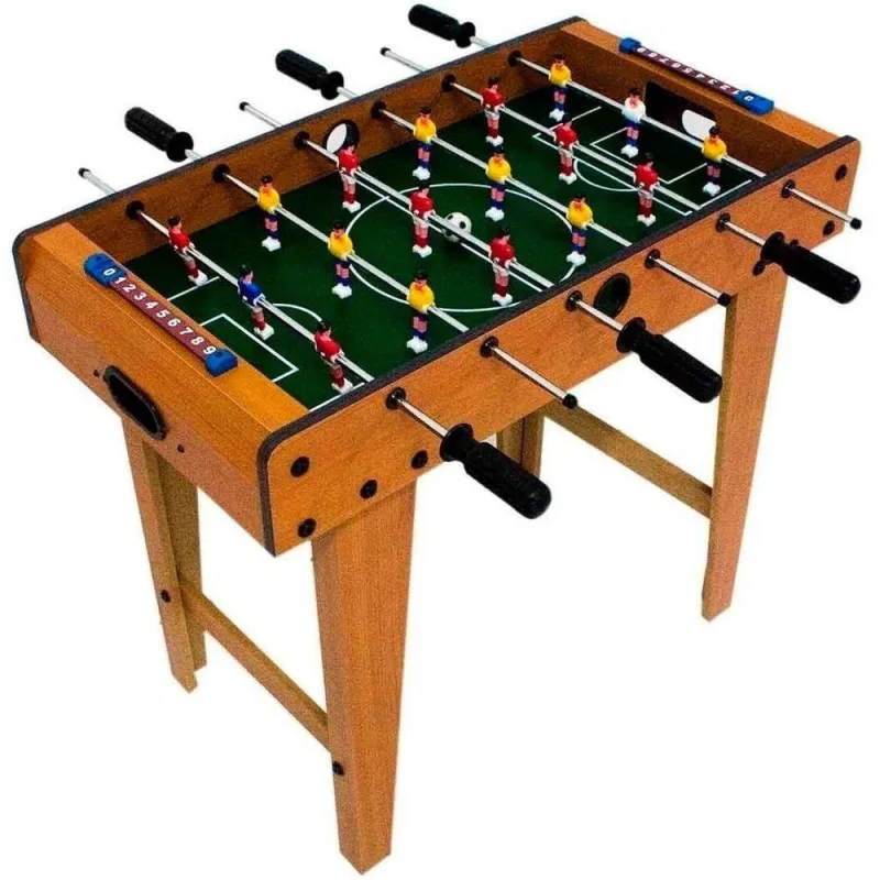 Mini Mesa Pebolim Infantil Mdf Com Pés 18 Jogadores 69x62x37 - OUTRAS MARCAS