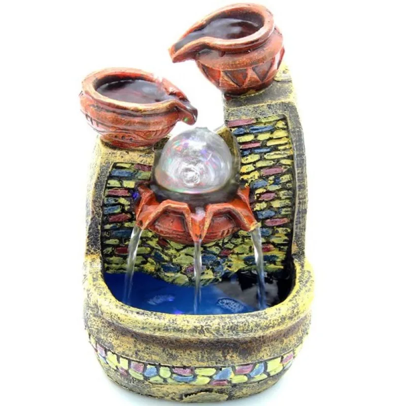 Fonte De Água Cascata 3 Quedas Decoração Em Resina - 220V