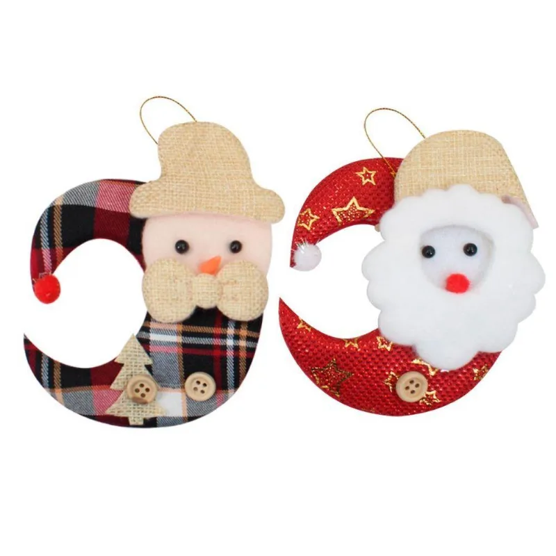 Kit 12 Enfeite Pendente Natal Tecido 13cm Luas Natalinas