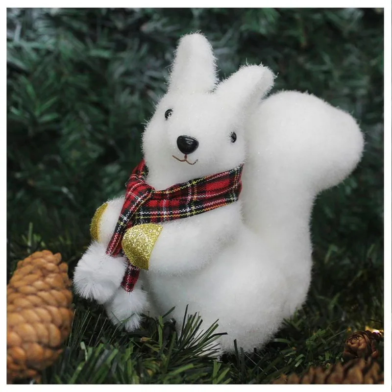 Boneco Natal Enfeite Natalino Esquilo Felpudo 18cm