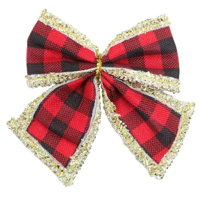 Enfeite árvore Natal Laço Lacinho Vermelho 3 Peças 11cm