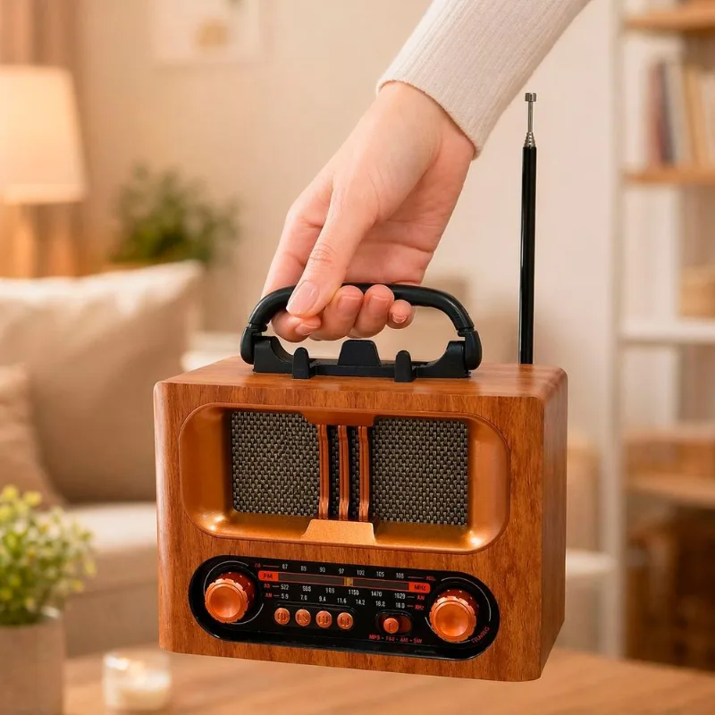 Rádio Portátil Bluetooth Caixa De Som Vintage Recarregável - Genérico