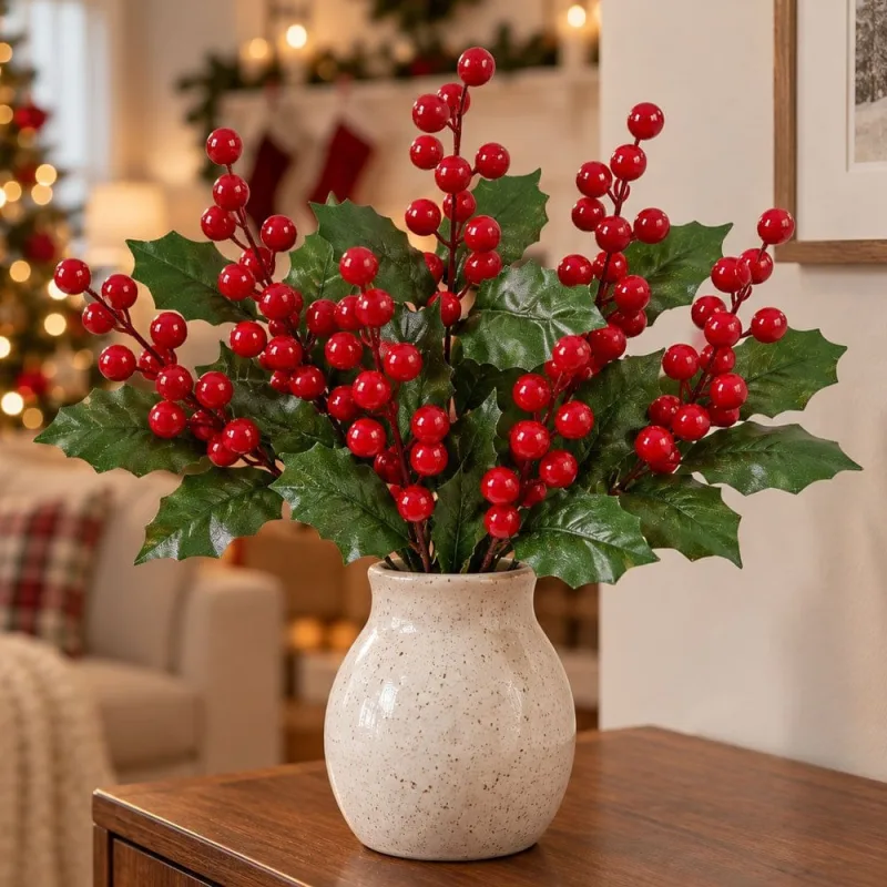 Pick Ramo Natal Artificial Enfeite Decoração 20cm Kit 12pçs - Genérico