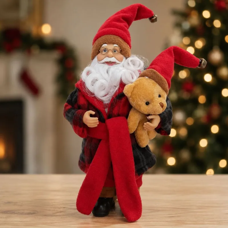 Boneco Natalino Papai Noel Dorminhoco Decoração Enfeite 30cm - Genérico