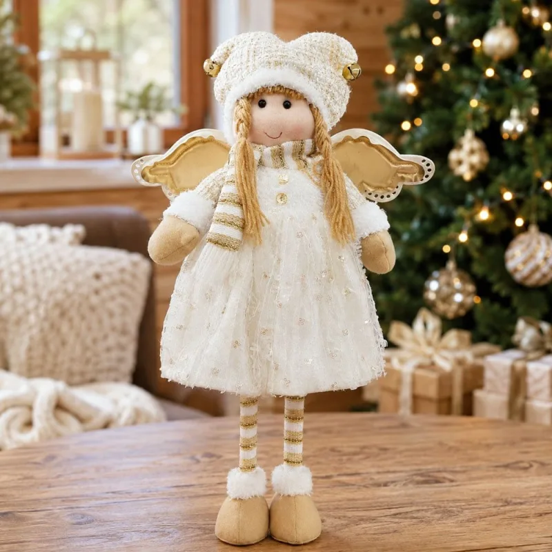 Anjo Natalino Boneca Pernas Ajustável Enfeite Decoração 60cm - Genérico