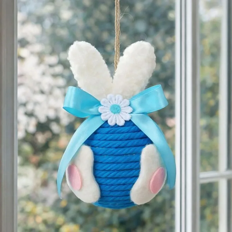 Pendente Ovinhos Coelho Páscoa Enfeite Decorativo De 13x8cm Azul