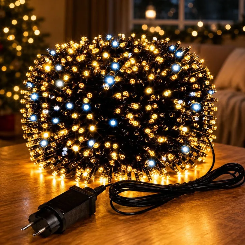 Strobo Pisca Cordão Natalino Amarelo 1400 LEDs 40m 110v-220v - Genérico